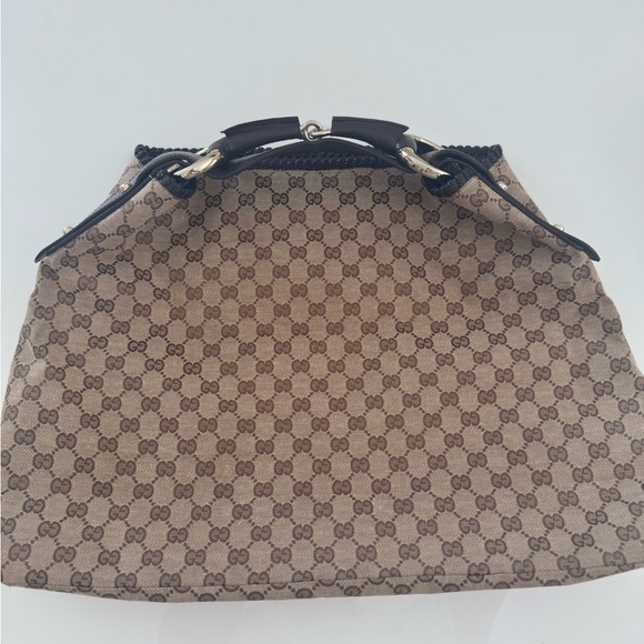 NWT 🤎 Gucci Authentic GG Canvas Horsebit  Hobo Tote Large bag - Picture 3 of 13